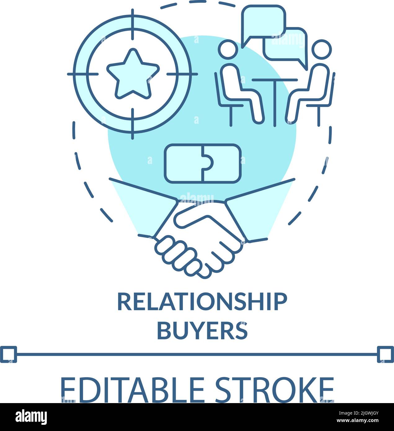 Relationship buyers turquoise concept icon Stock Vector Image & Art - Alamy