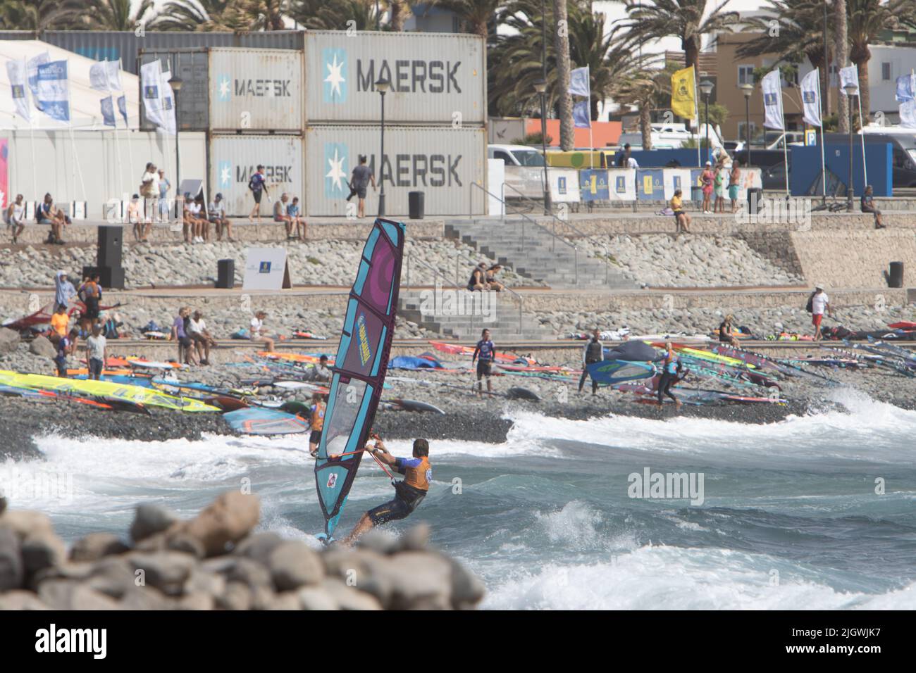 Gran Canaria Espa a Julio 15 2022 Windsurfers Enjoy Windy Winter 