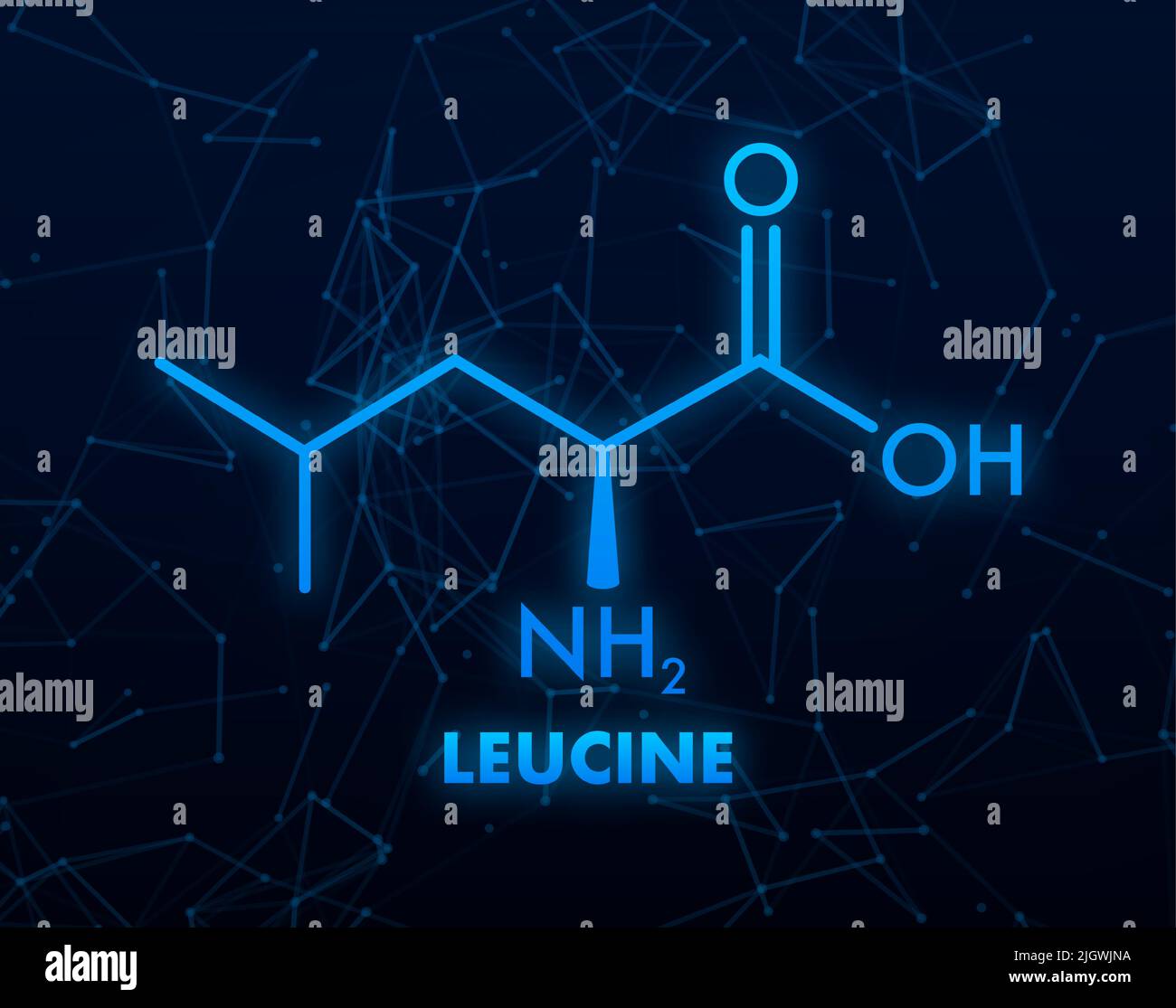 Icon with leucine formula. Essential Amino Acid molecular formula Stock