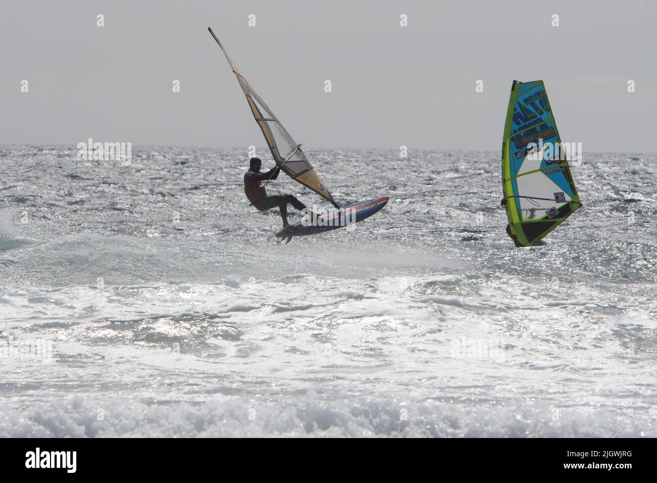 Gran Canaria Espa a Julio 15 2022 Windsurfers Enjoy Windy Winter 