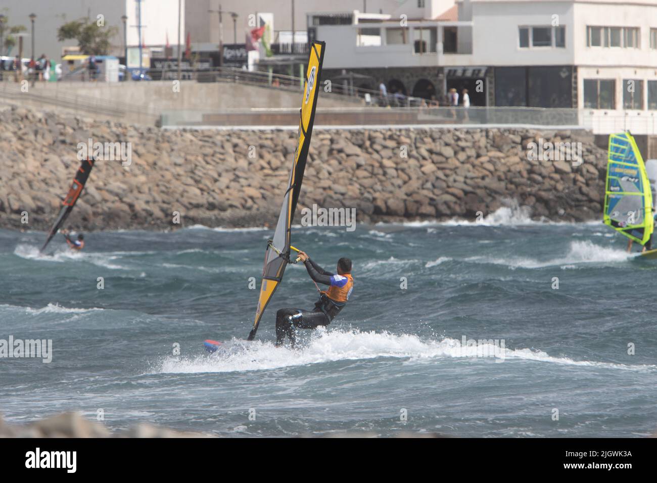 Gran Canaria Espa a Julio 15 2022 Windsurfers Enjoy Windy Winter 