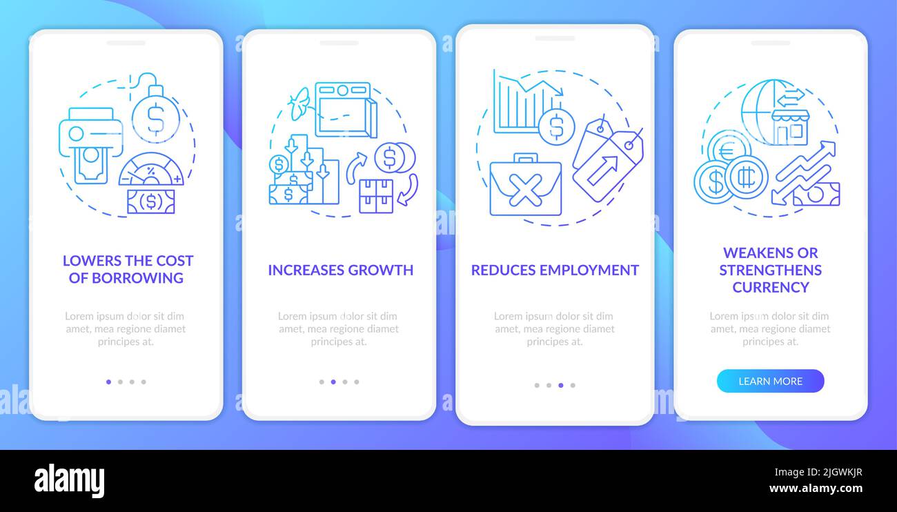 Negative effects of inflation blue gradient onboarding mobile app ...