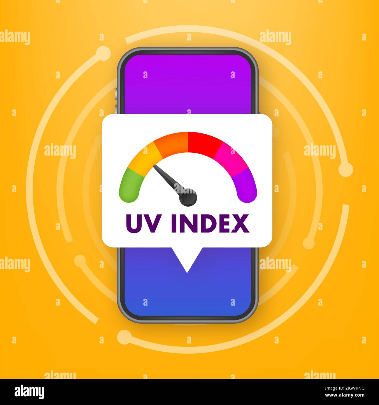 UV index level sun. numbers solar protection. Vector illustration Stock