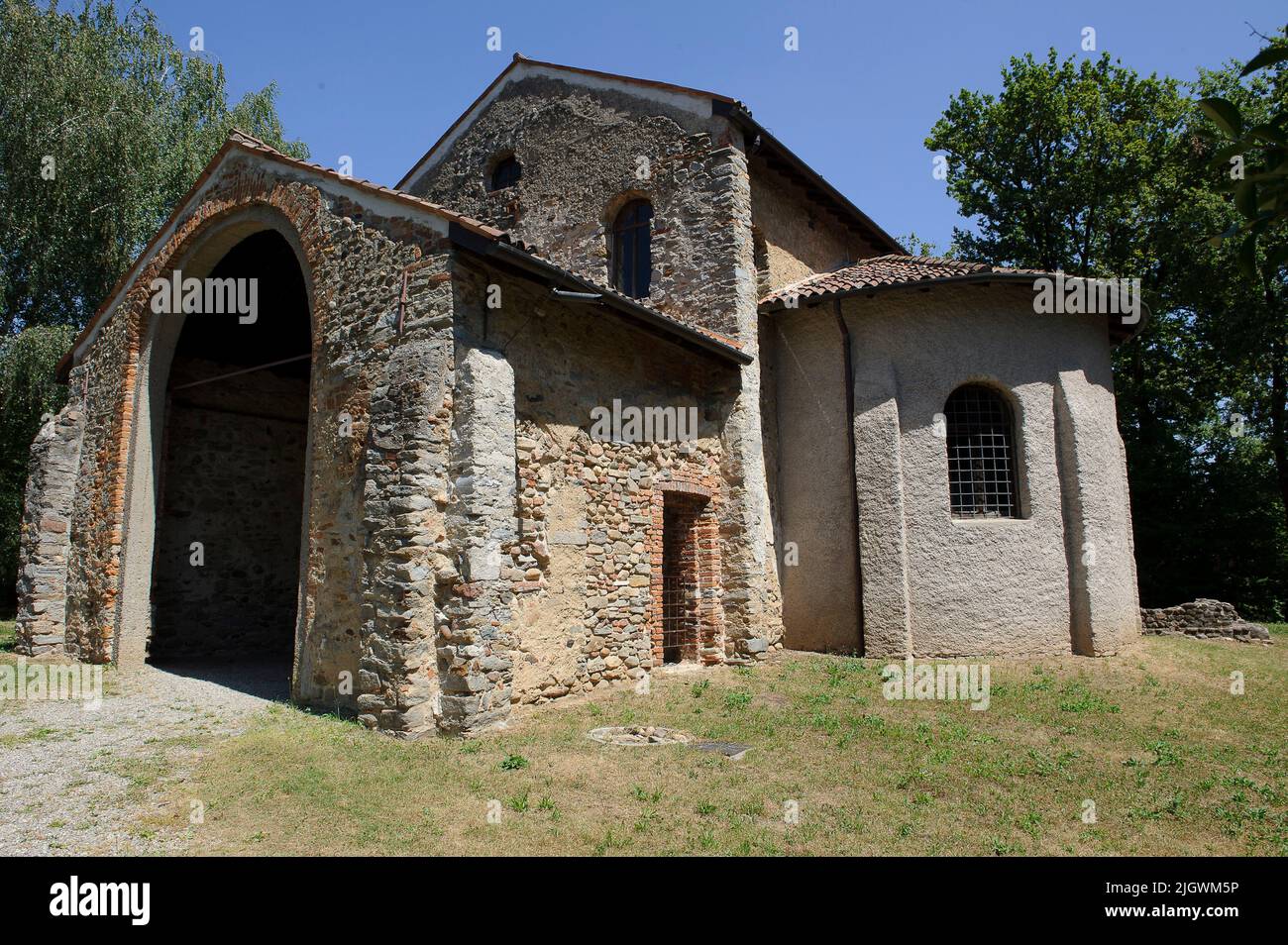 Europe, Italy, Lombardy, Varese province. The archaeological area of Castelseprio with the ruins of a village destroyed in the 13th century. Unesco - Stock Photo