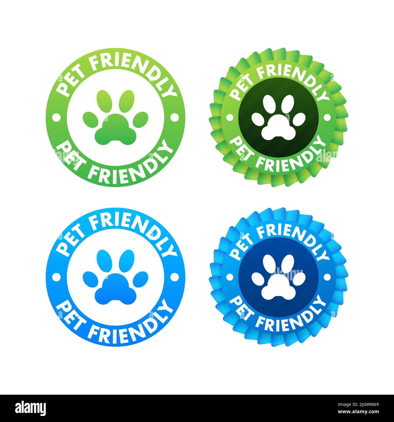 Pet friendly icon. Pets allowed, Certified. Vector illustration Stock