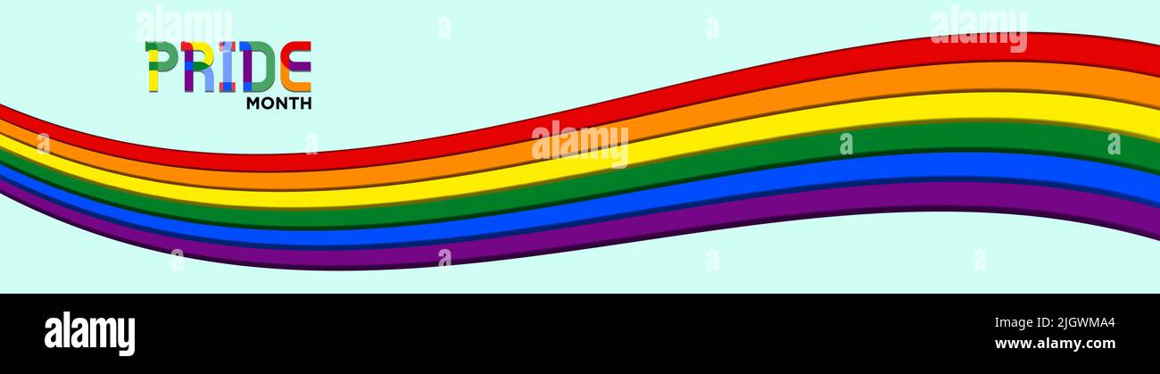 Happy Pride Month Rainbow Flag Banner. Typography. For LGBTQ Pride ...