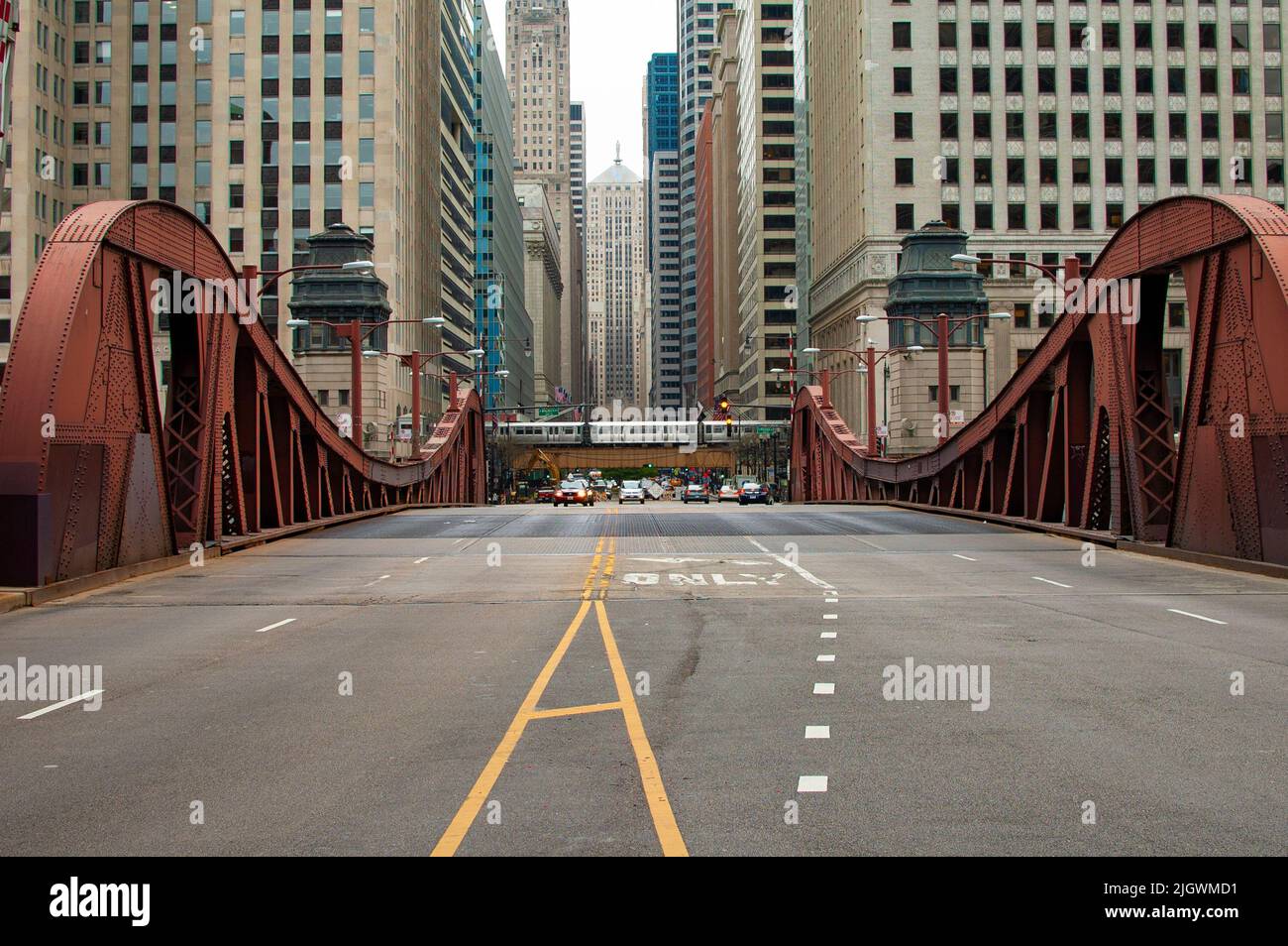 The Marshall Suloway bridge also knowns as La Salle Street bridge in Chicago, Illinois, USA Stock Photo