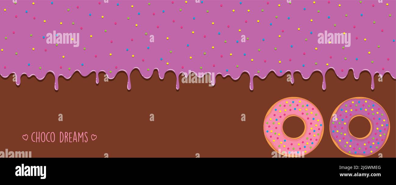 sweet tasty melting chocolate icing background choco dreams donut Stock Vector