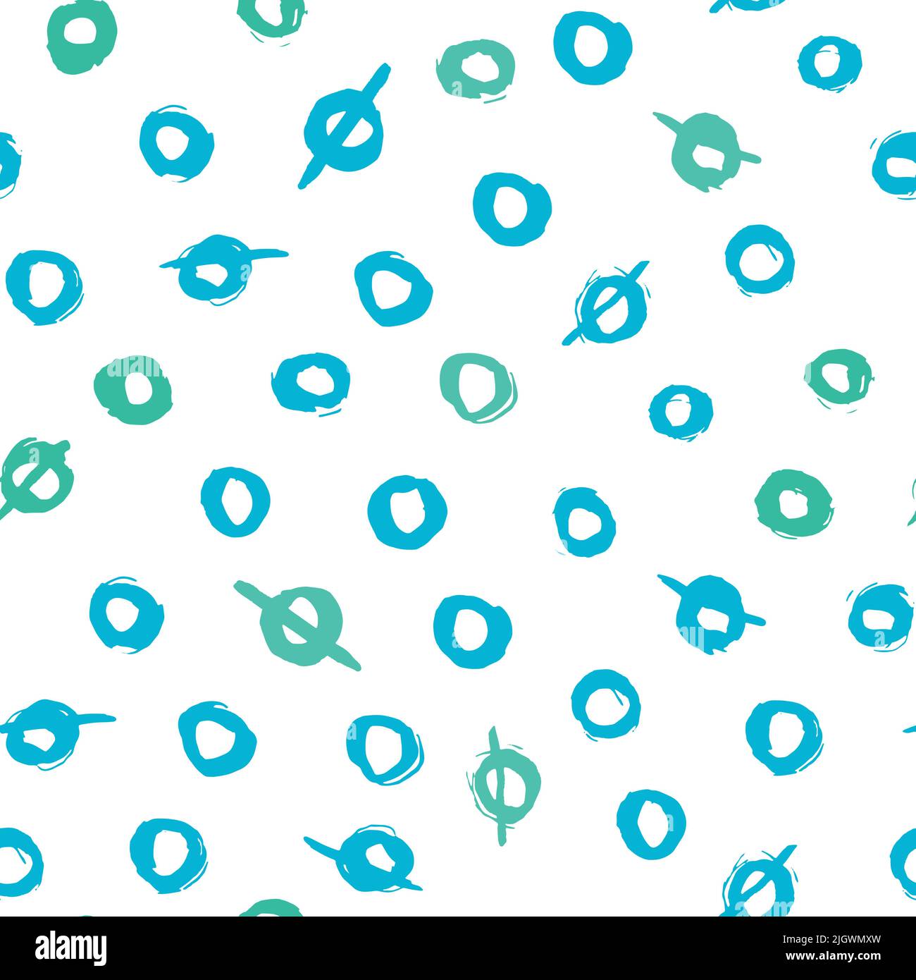 Seamless abstract hand drawn pastel blue circle background pattern Stock Vector