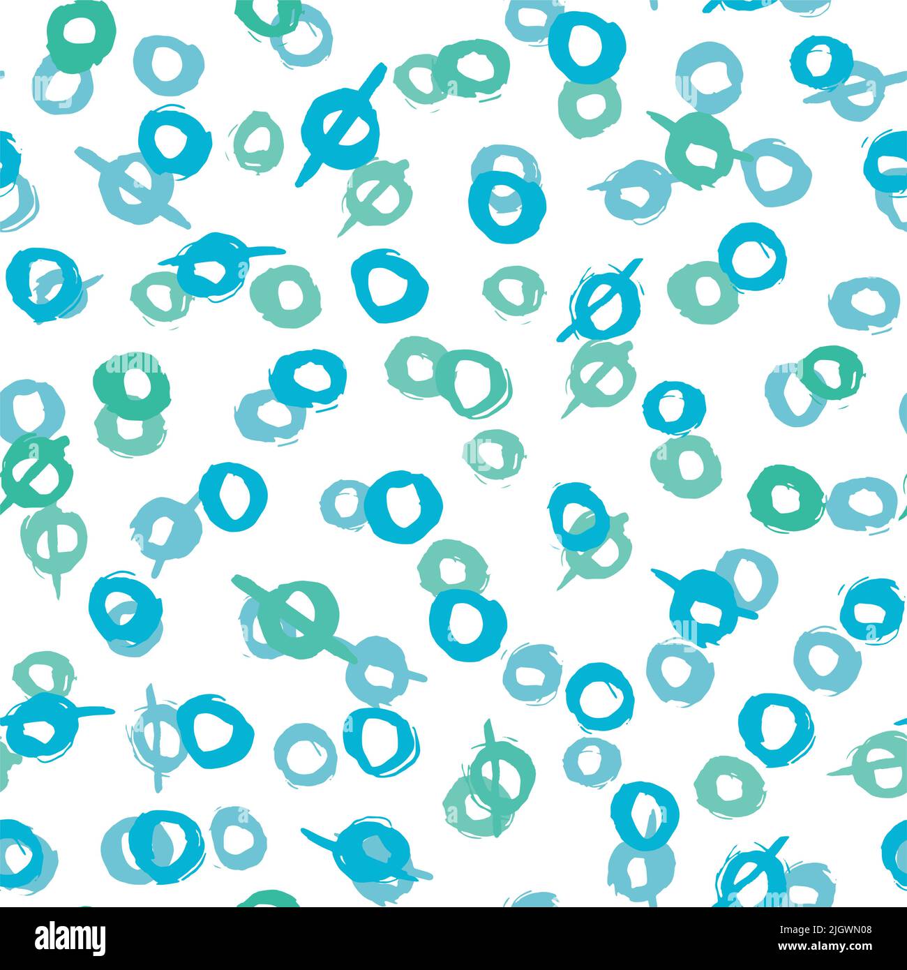 Seamless geometric circle pattern by hand blue Stock Vector