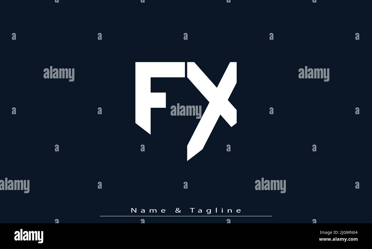 Fx logo letters with blue and red gradation Vector Image