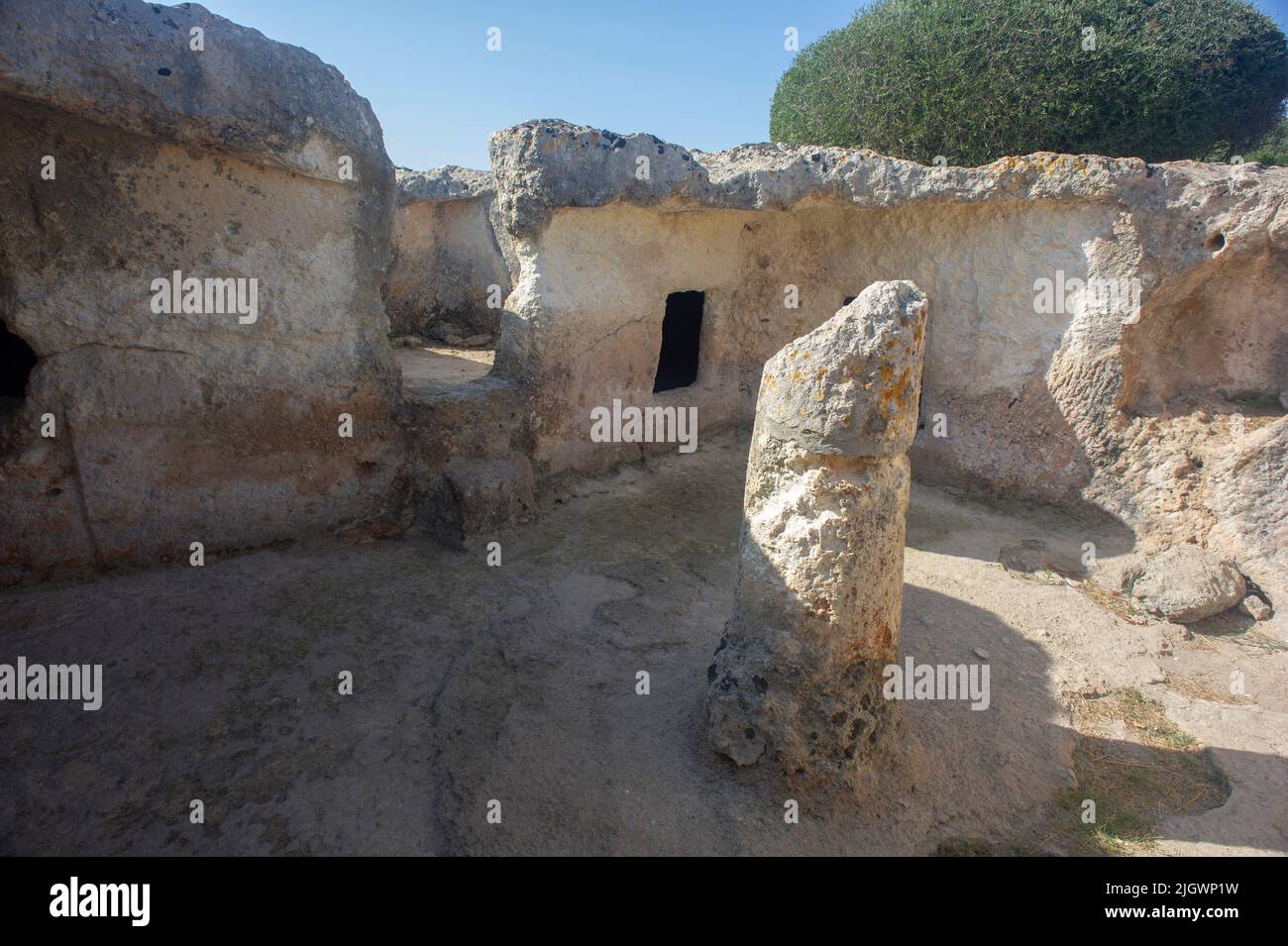 6 june 2021 - Europe, Italy, Sardinia, Porto Torres, Necropolis of Su Crucifissu Mannu from the 4th century BC Stock Photo