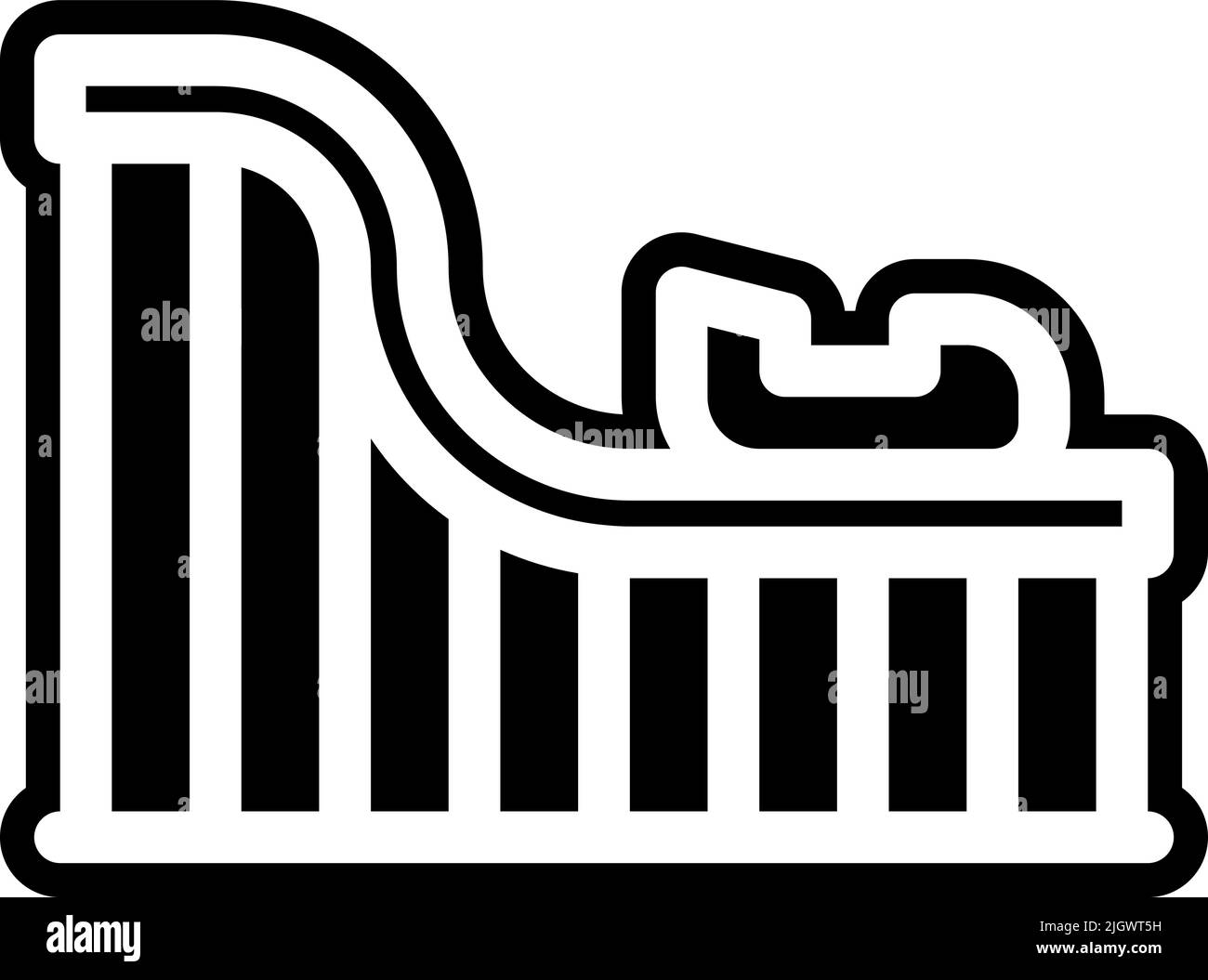 Amusement park roller coaster icon Stock Vector Image & Art - Alamy