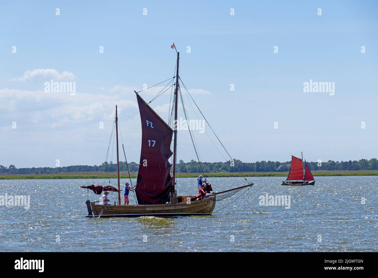 Zeesen Boats, Wustrow, Mecklenburg-West Pomerania, Germany Stock Photo