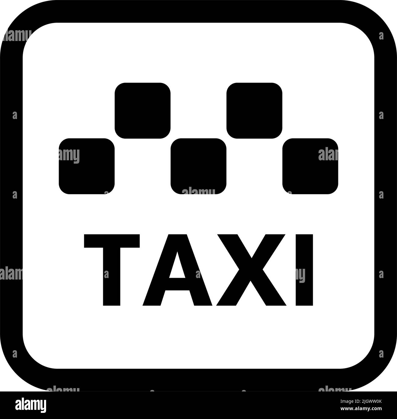 Taxi symbol and taxi logo box icon. Editable vector Stock Vector Image