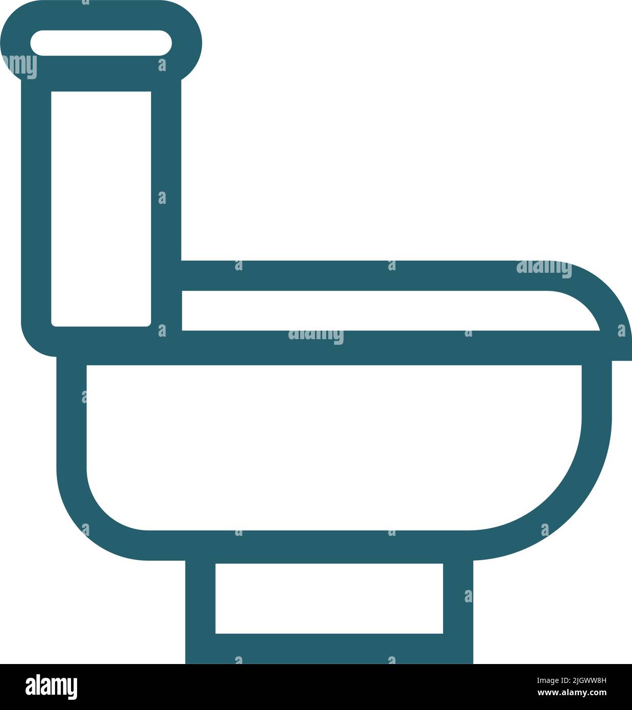 Side toilet icon. Toilet seat. Editable vector. Stock Vector
