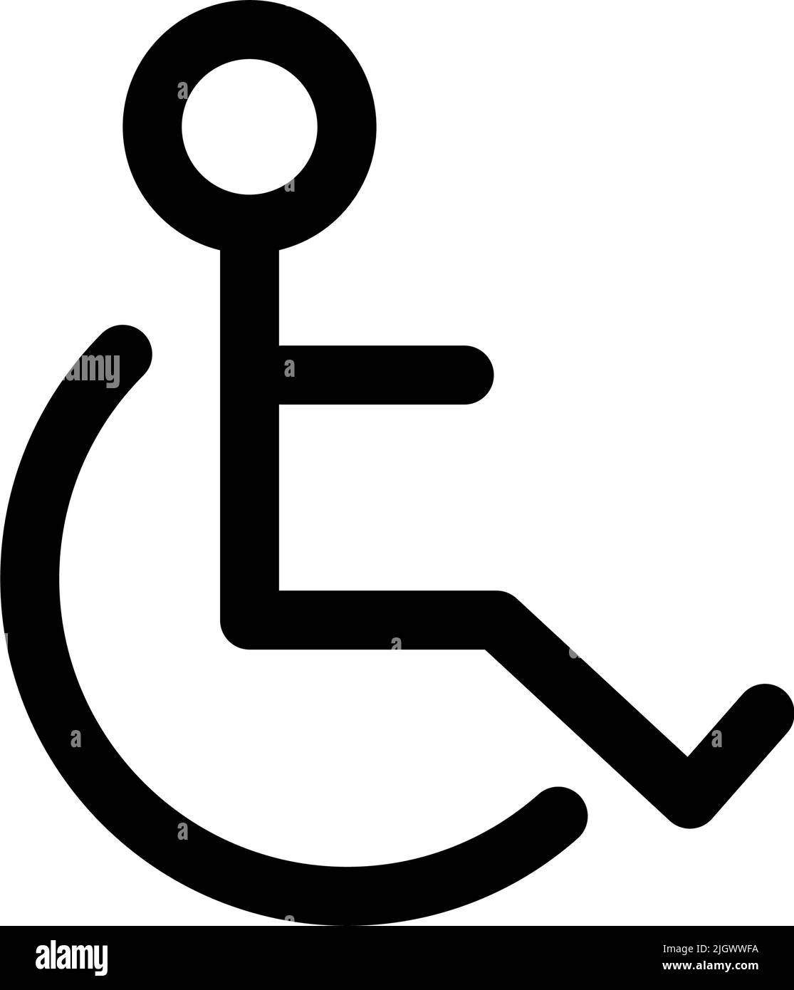 Simple wheelchair pictogram. Wheelchair sign. Editable vector. Stock Vector