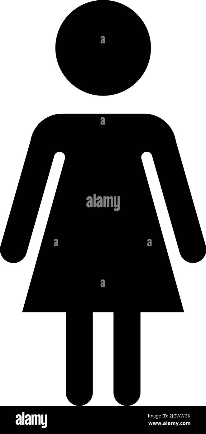 Female silhouette pictogram. Woman. Editable vector. Stock Vector