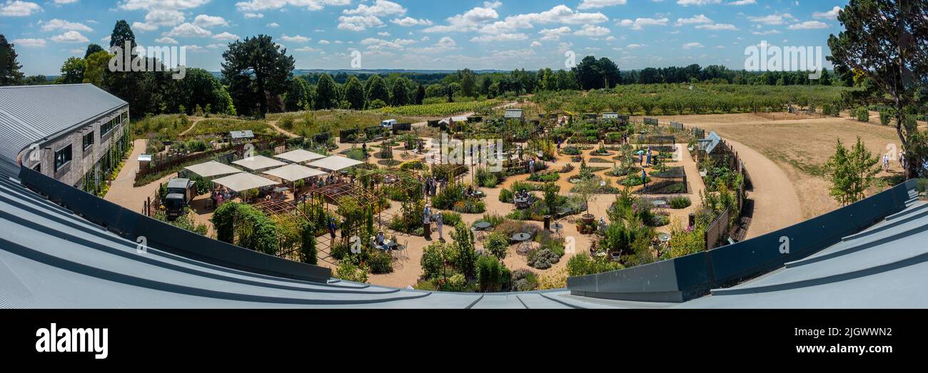 RHS Hilltop,The Home of Gardening Science,RHS,Wisley,England World Food Garden,View,from,The Balcony Stock Photo