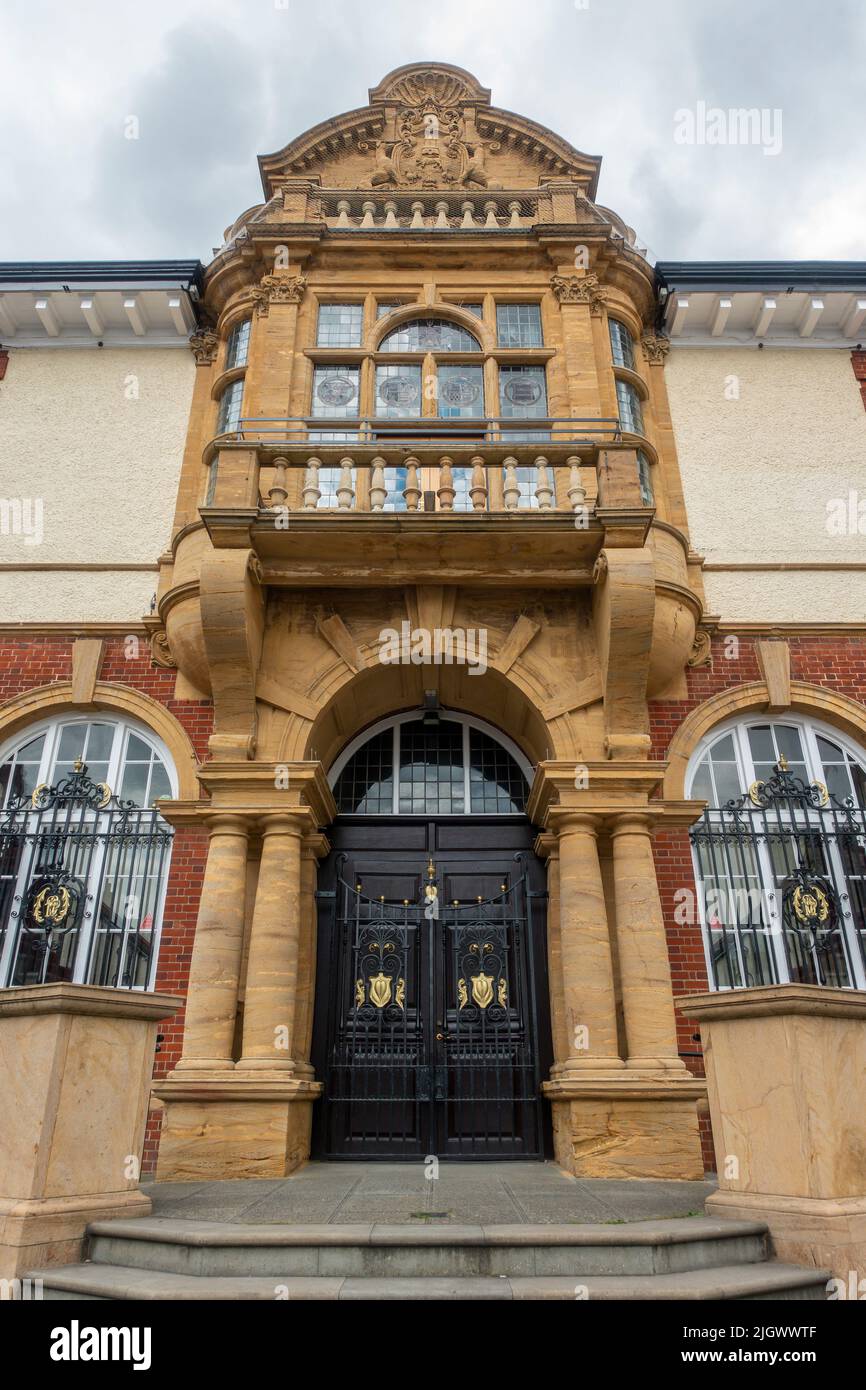 Marlborough Town Hall,Front Entrance,High Street,Marlborough,Wiltshire,England,UK Stock Photo