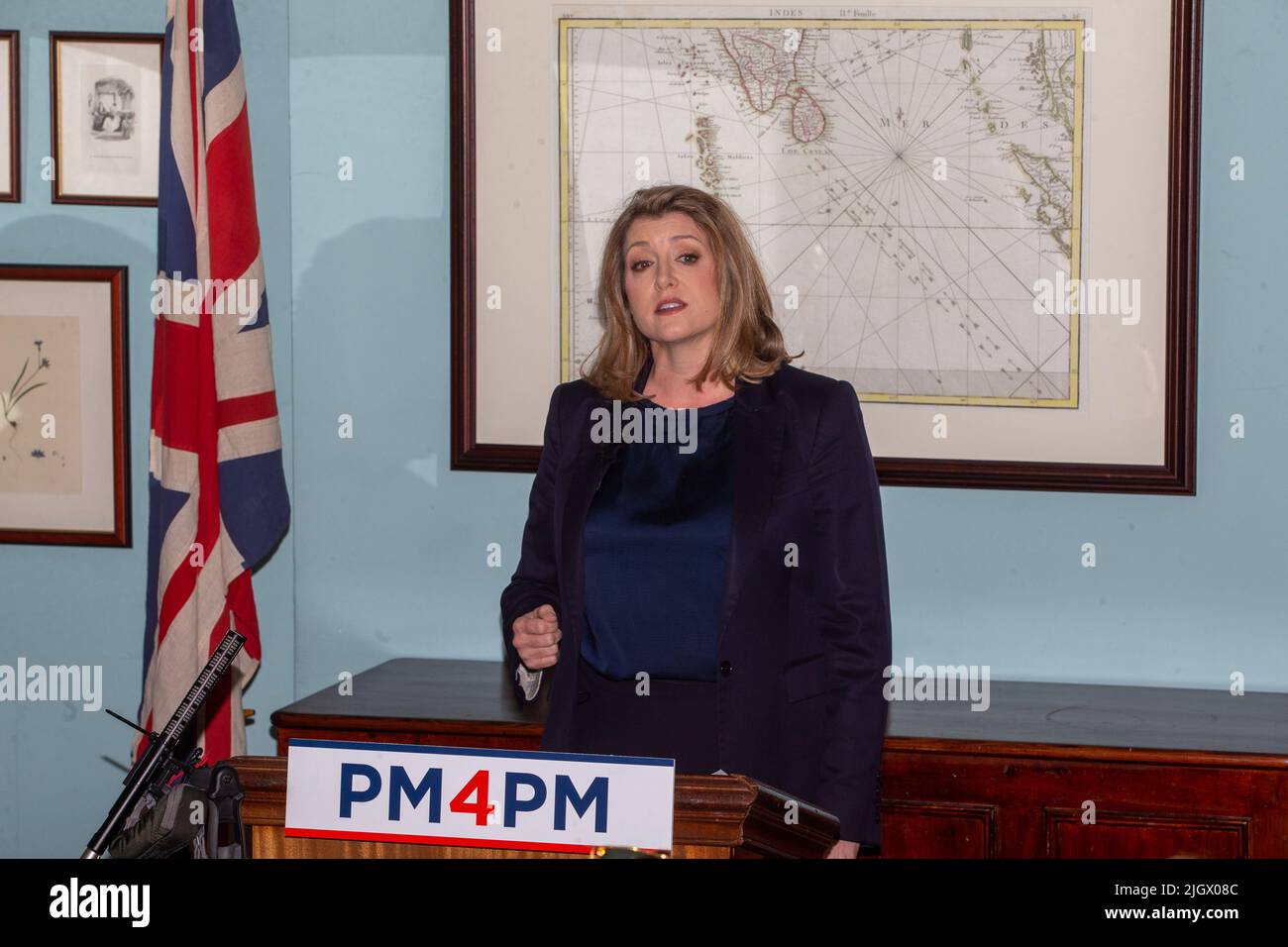 London, England, UK. 13th July, 2022. Conservative Party leadership candidate PENNY MORDAUNT is seen speaking at her campaign launch event in Westminster. (Credit Image: © Tayfun Salci/ZUMA Press Wire) Stock Photo