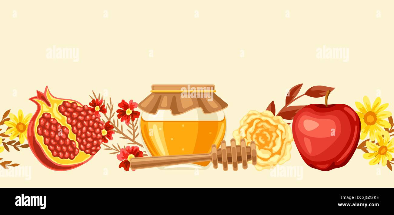Shana Tova. Rosh Hashanah seamless pattern. Happy Jewish New Year ...