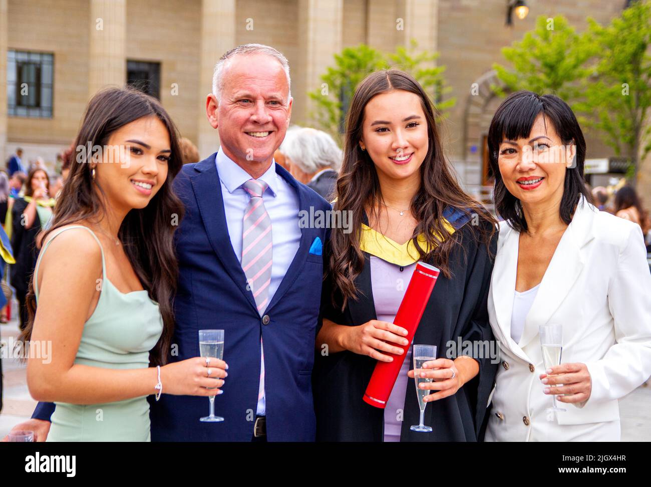 Two female students university graduation hi res stock photography