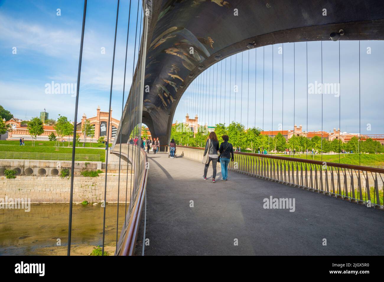 Matadero bridge. Madrid Rio park, Madrid, Spain. Stock Photo