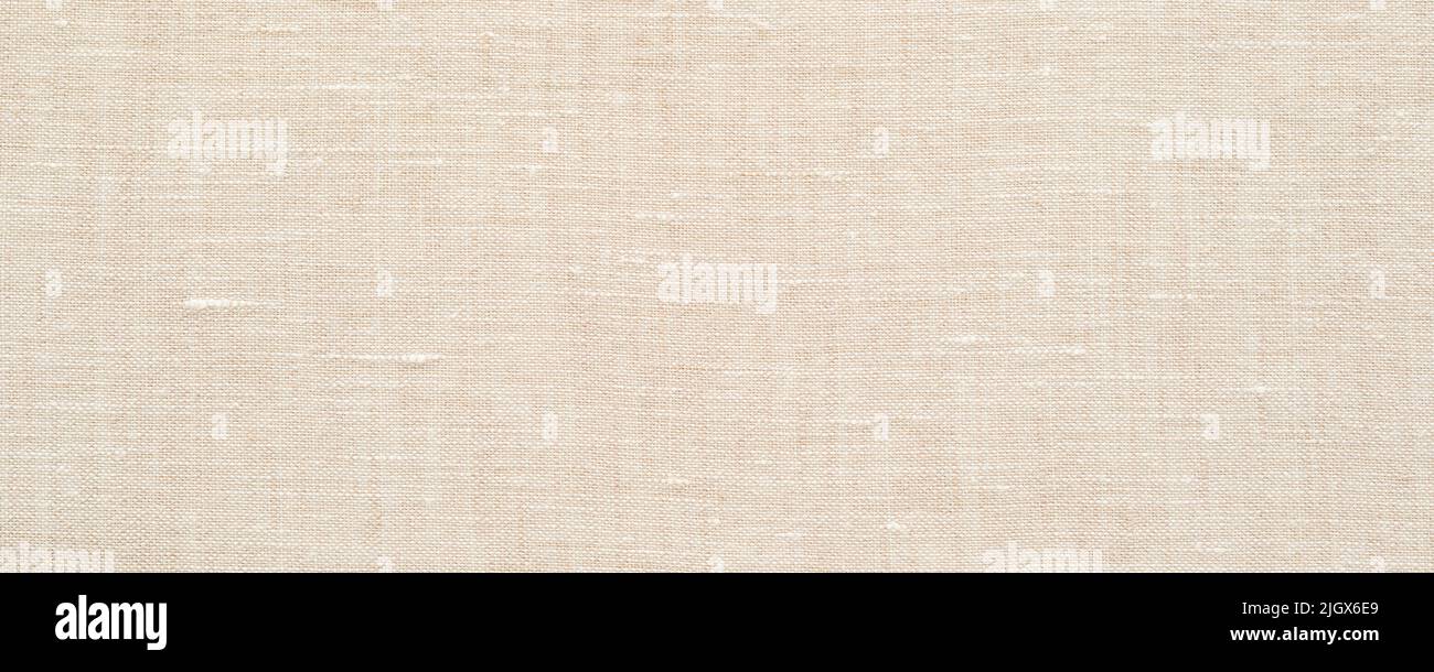 Beige or undyed linen fabric texture background Stock Photo