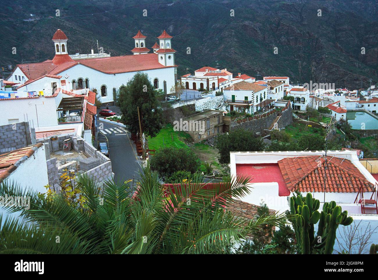 Overview. Tejeda, Gran Canaria island, Canary Islands, Spain. Stock Photo