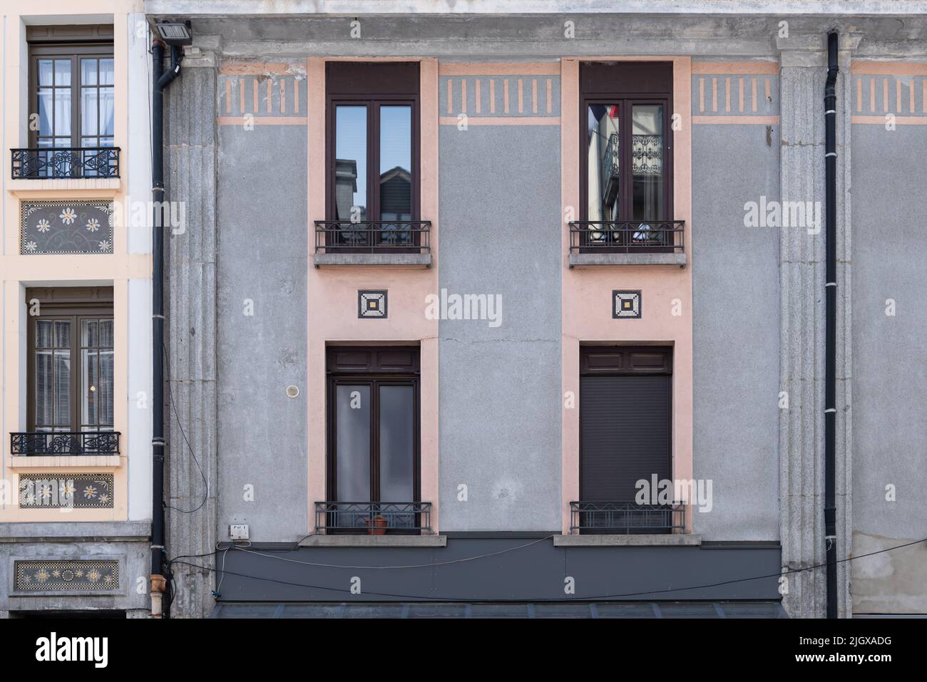 Classic architecture Art Noveau facade exterior in Chamonix France Stock Photo