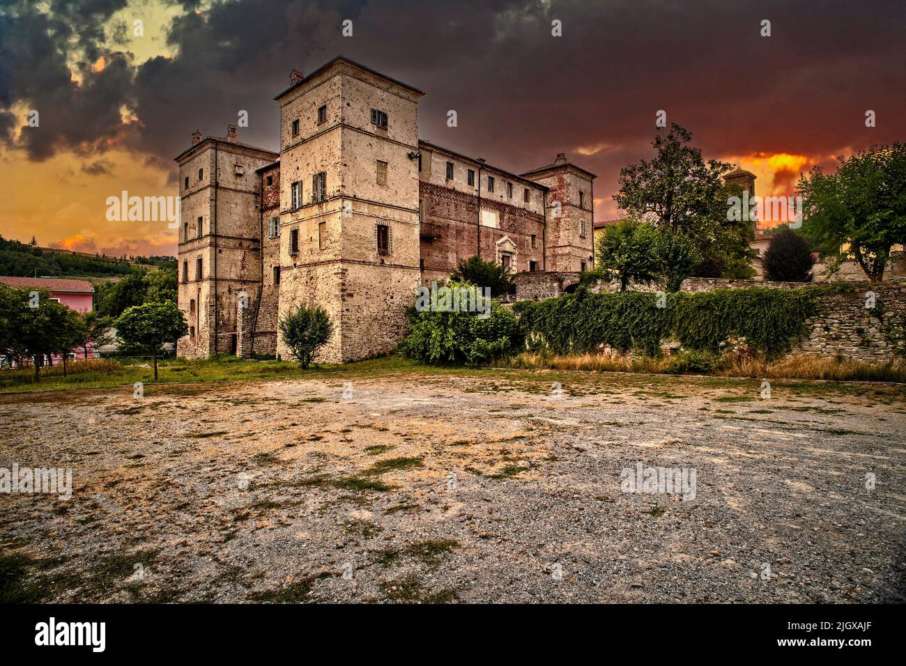 Italy Piedmont Langhe Saliceto Castello dei Marchesi del Carretto a Saliceto Stock Photo