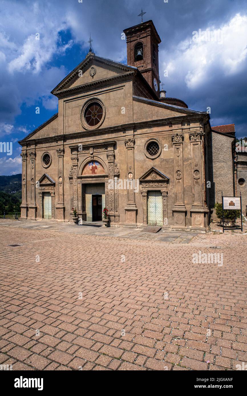 Italy Piedmont Langhe Saliceto Church of San Lorenzo Stock Photo