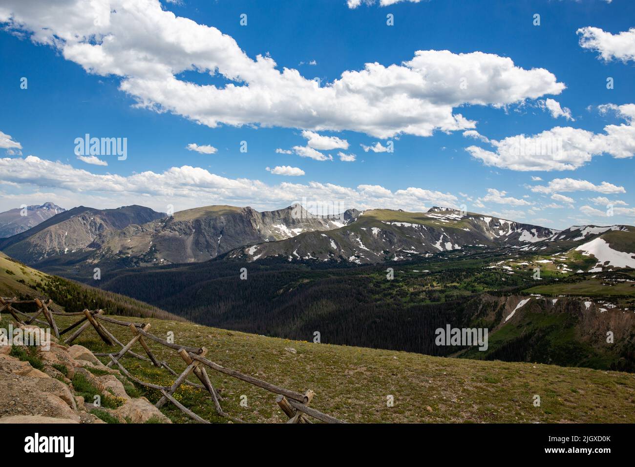 The view of Rocky Mountain National Park from one of the scenic spots