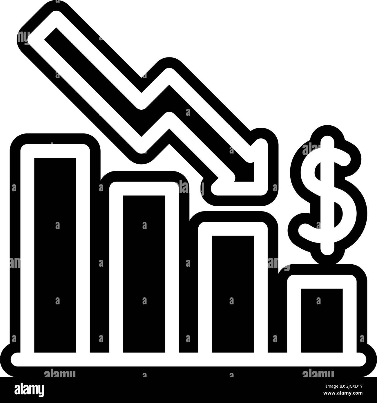 Finances down icon Stock Vector Image & Art - Alamy