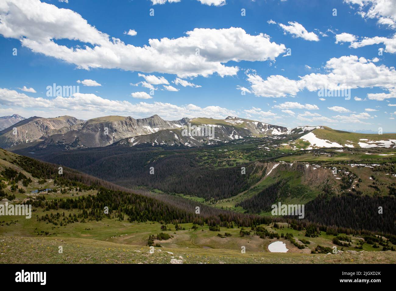 The view of Rocky Mountain National Park from one of the scenic spots