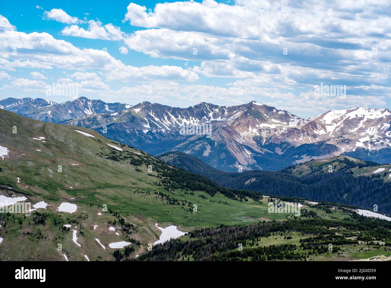 The view of Rocky Mountain National Park from one of the scenic spots
