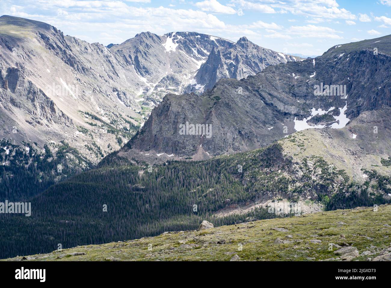The view of Rocky Mountain National Park from one of the scenic spots