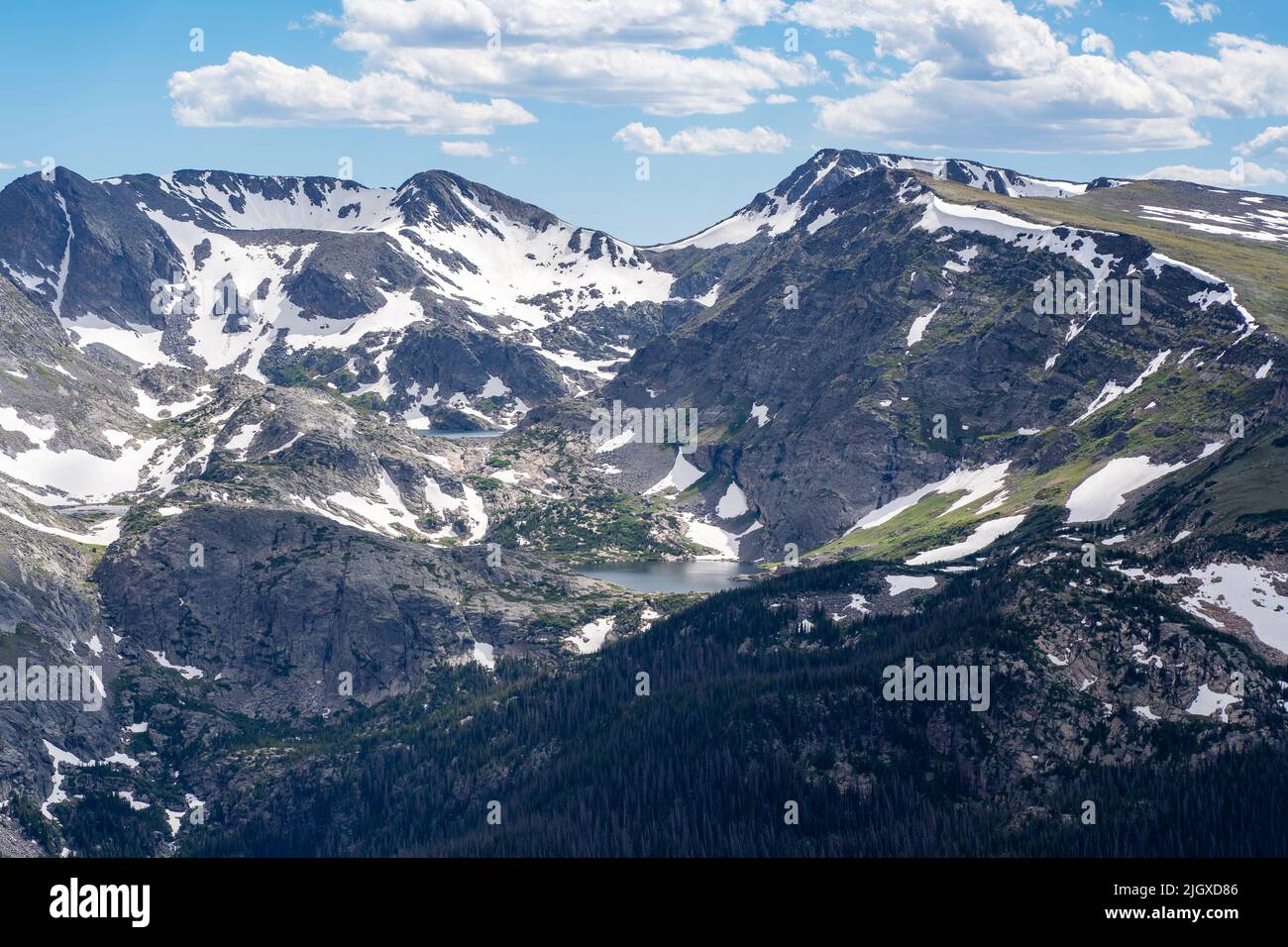 The view of Rocky Mountain National Park from one of the scenic spots