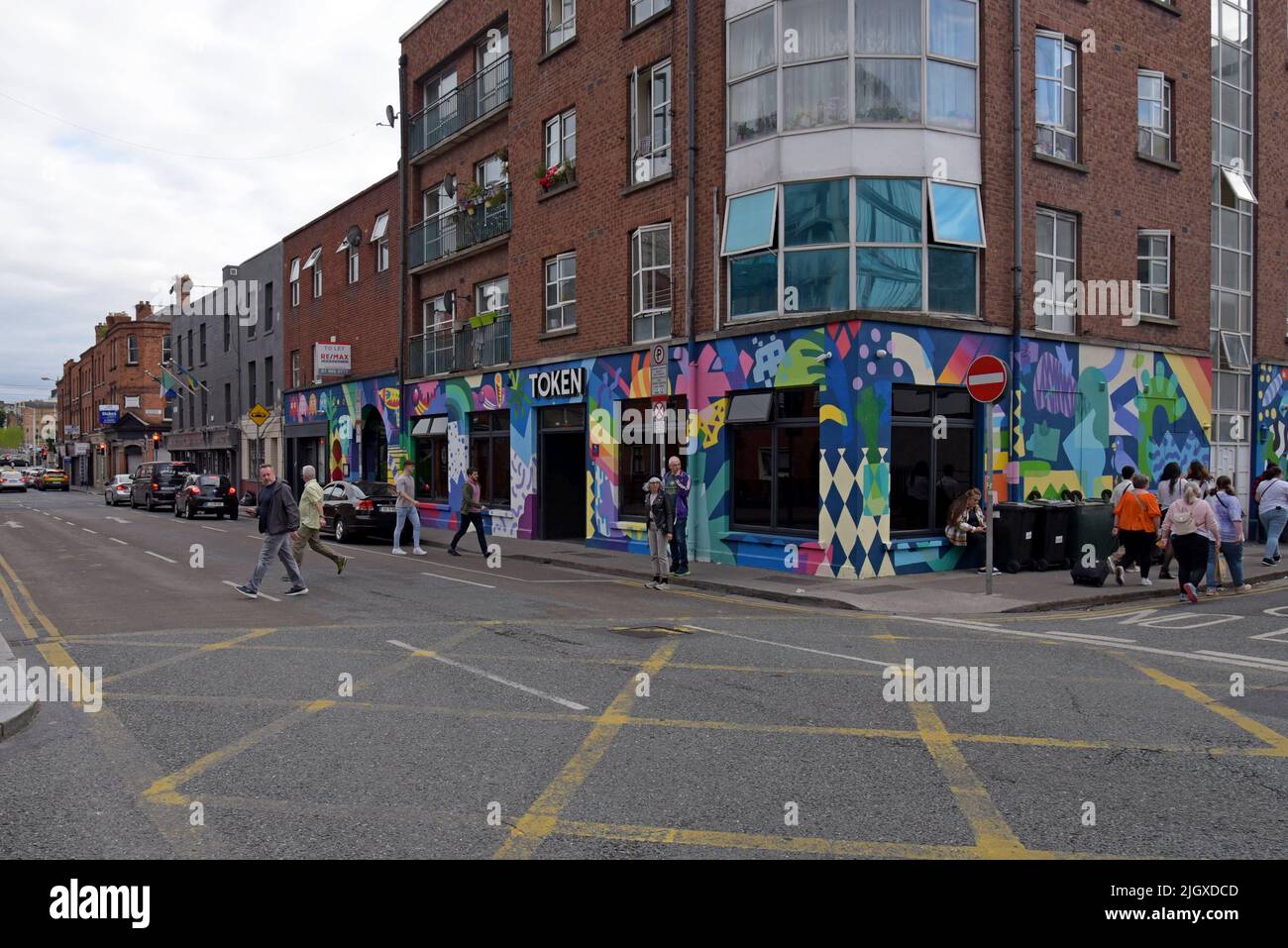 Token,a  colourful Irish pub in Stoneybatter, a trendy area of Dublin, Ireland, July 2022 Stock Photo