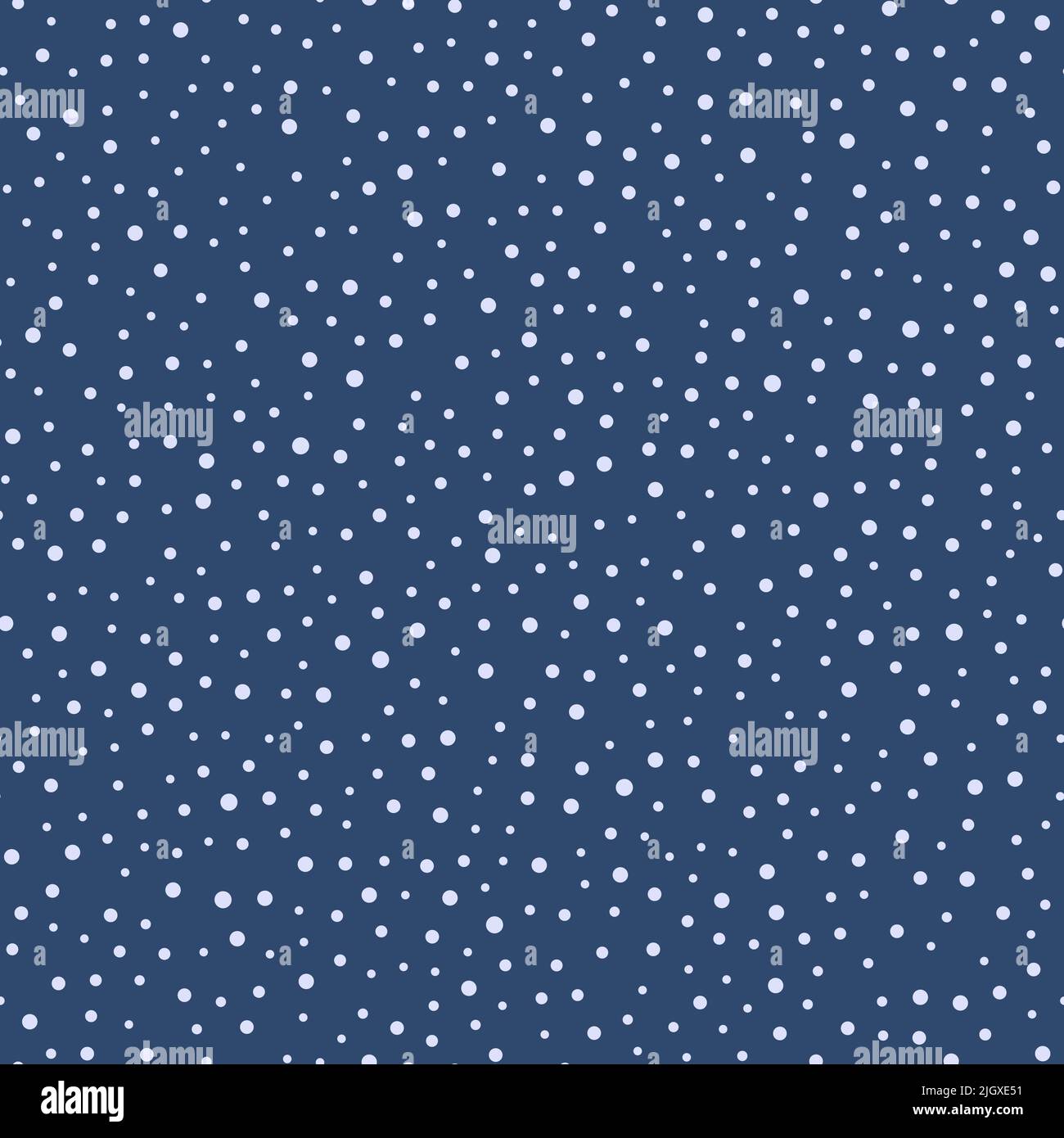 Falling snow on blue background, seamless pattern. Vector illustration Stock Vector