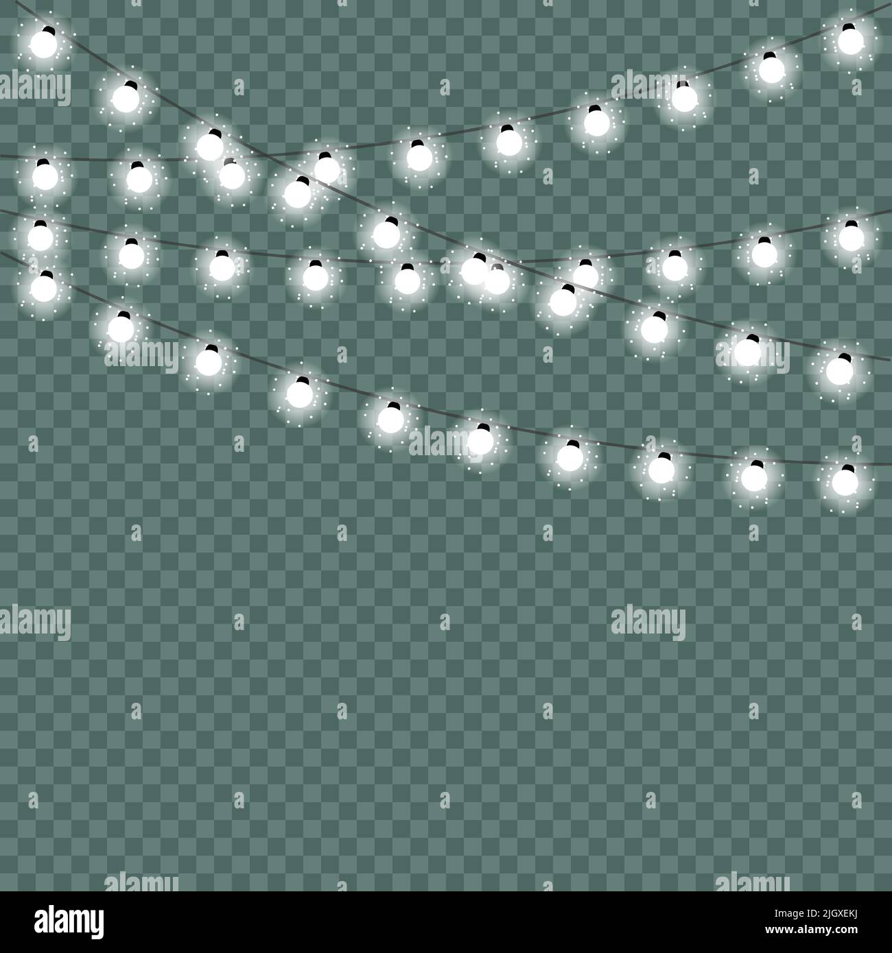Christmas lights, garlands isolated. Vector illustration Stock Vector ...