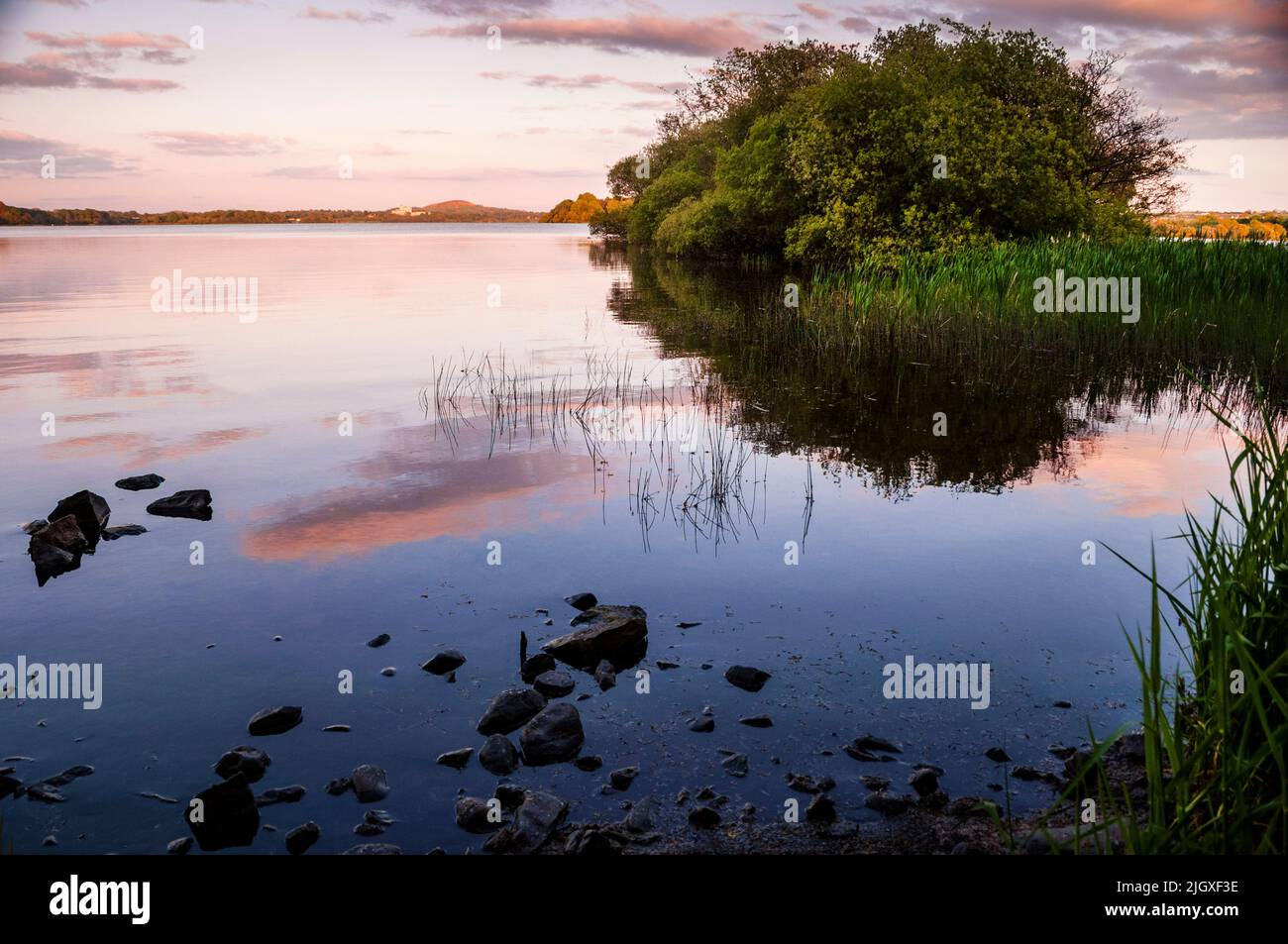 Calm waters of Lough Ramor in Virginia, Ireland Stock Photo Alamy