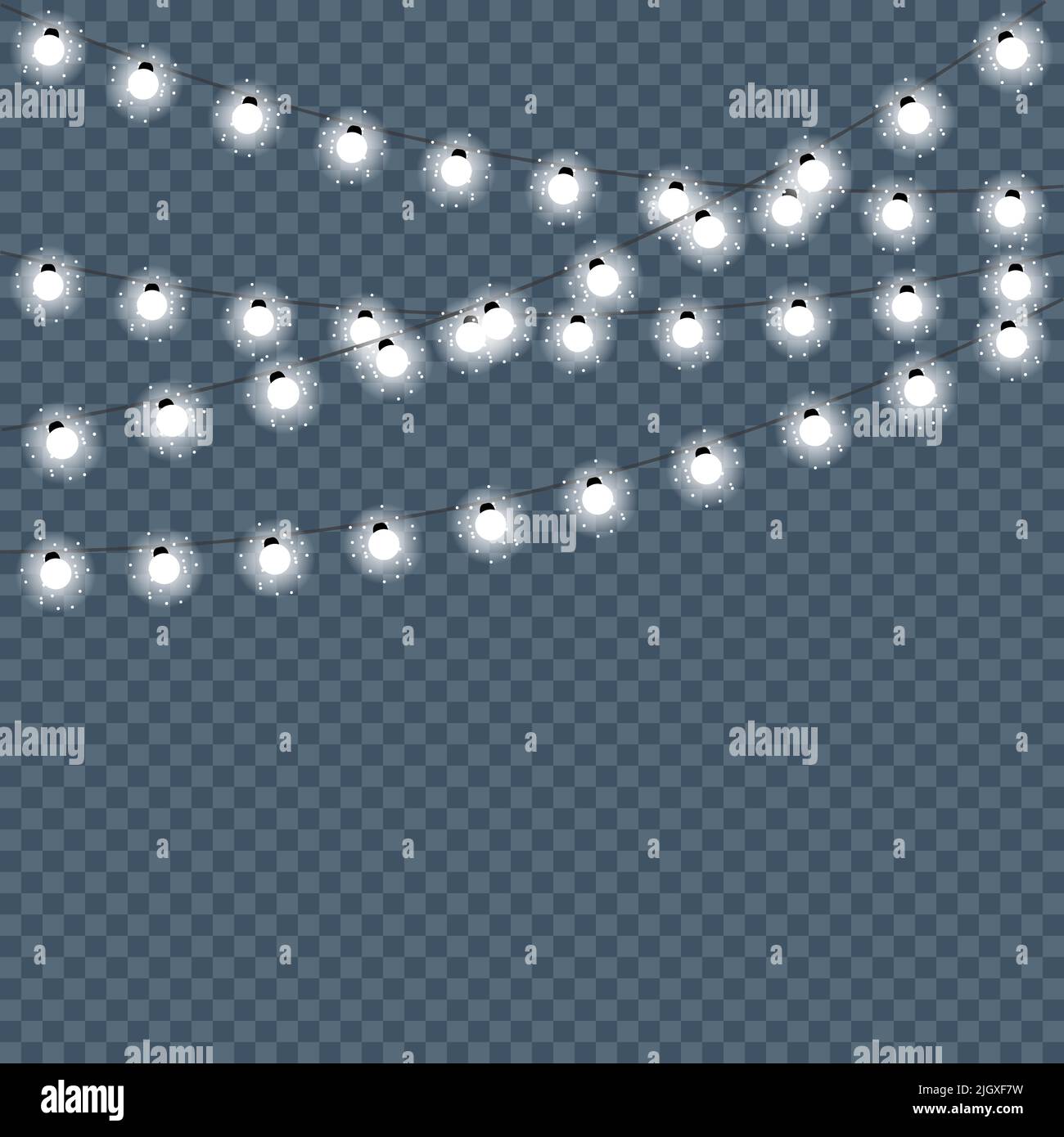 Christmas lights, garlands isolated. Vector illustration Stock Vector