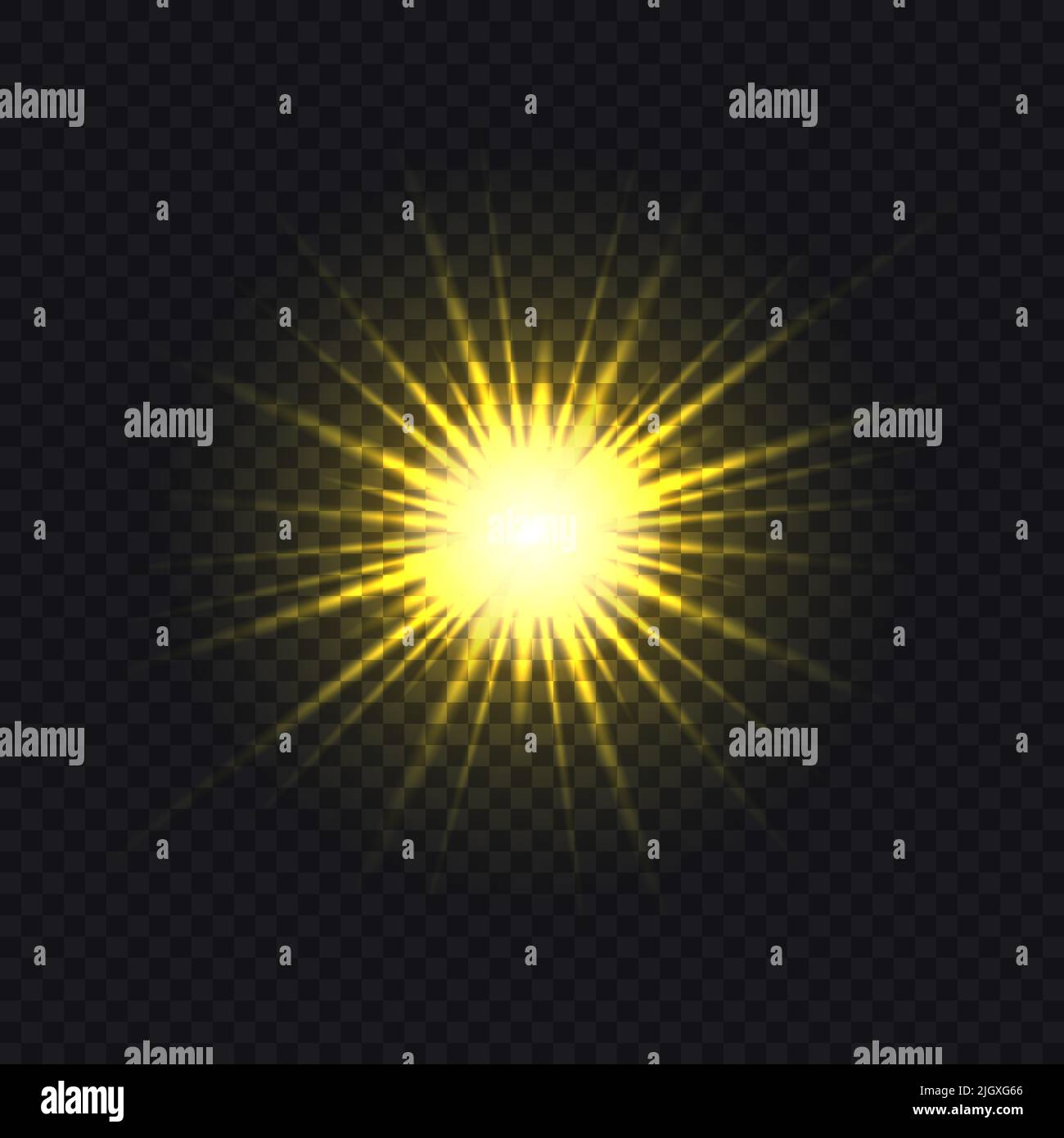 Sun rays on a transparent background. Vector illustration Stock Vector