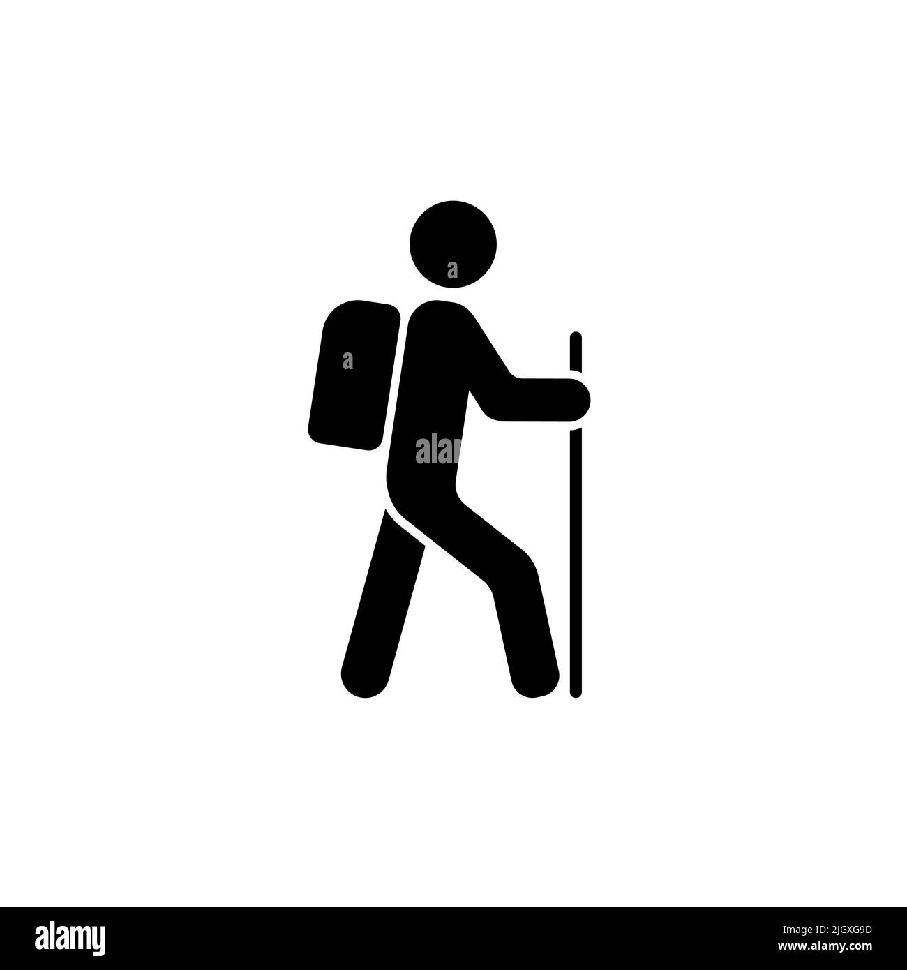 Hiking icon vector isolated on white background Stock Vector Image