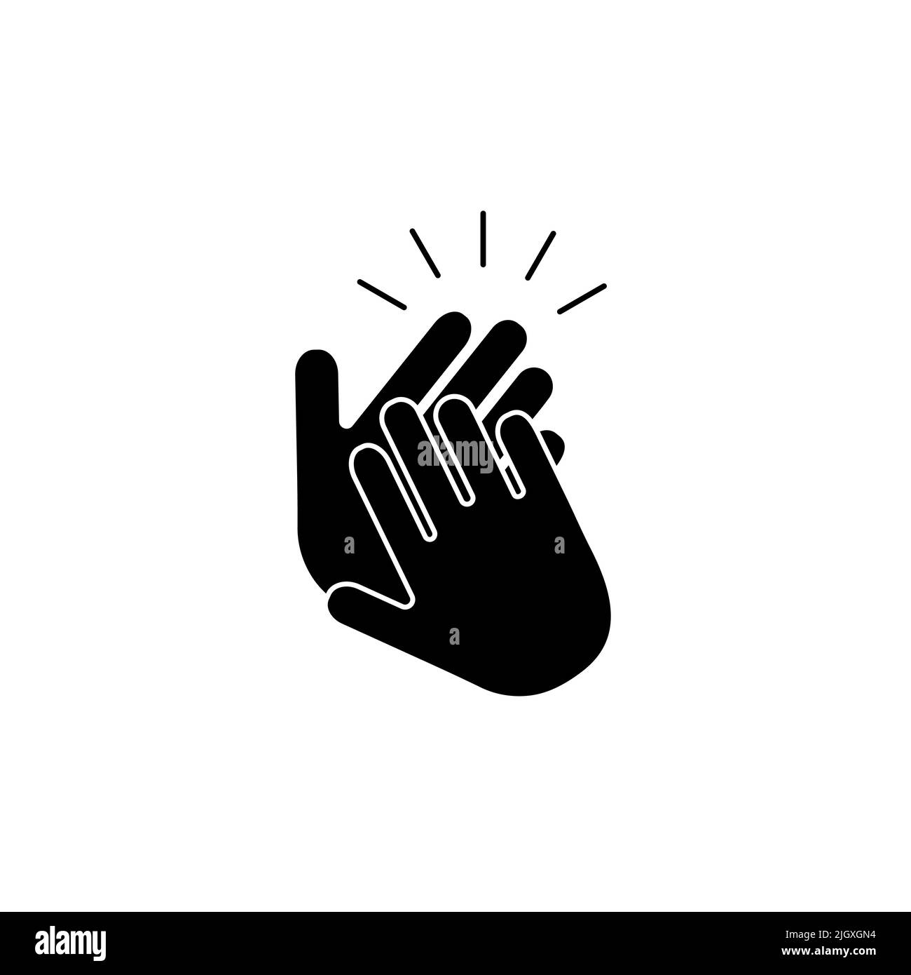 Clapping hands icon vector isolated on white background Stock Vector