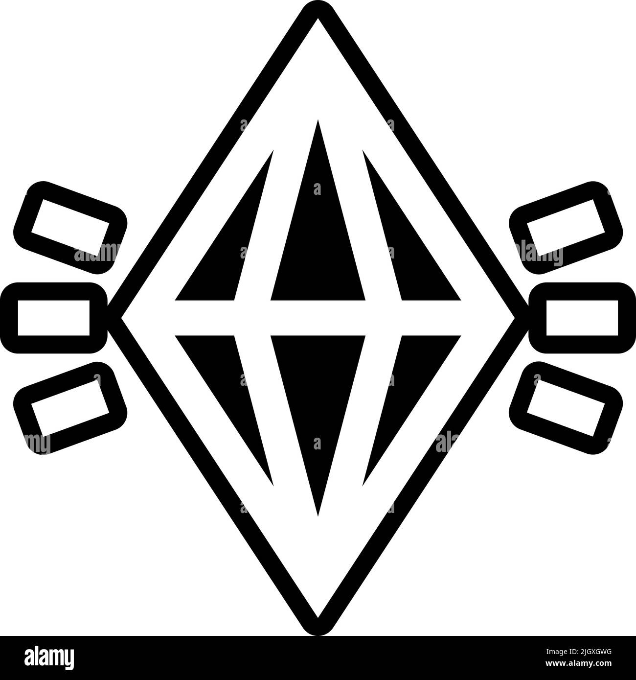 Diamond star icon flat Black and White Stock Photos & Images - Alamy