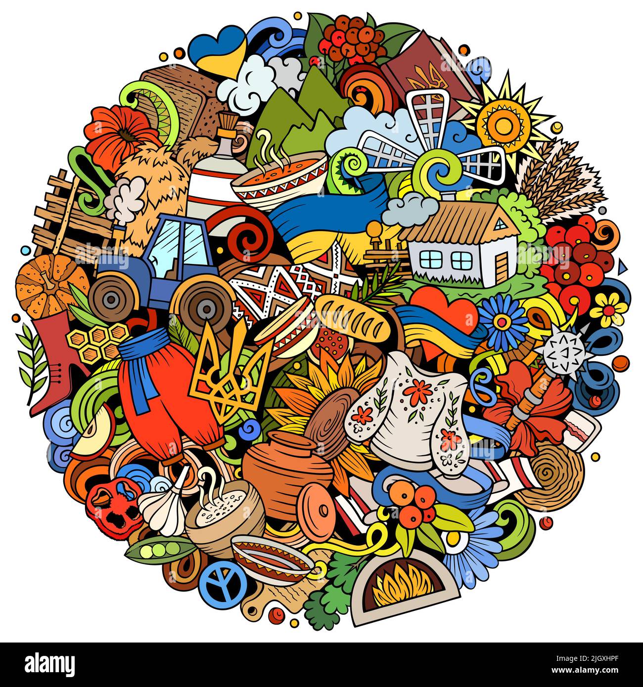 Ukraine Cartoon Ukraine cartoon vector doodles illustration Stock Vector Image & Art ...