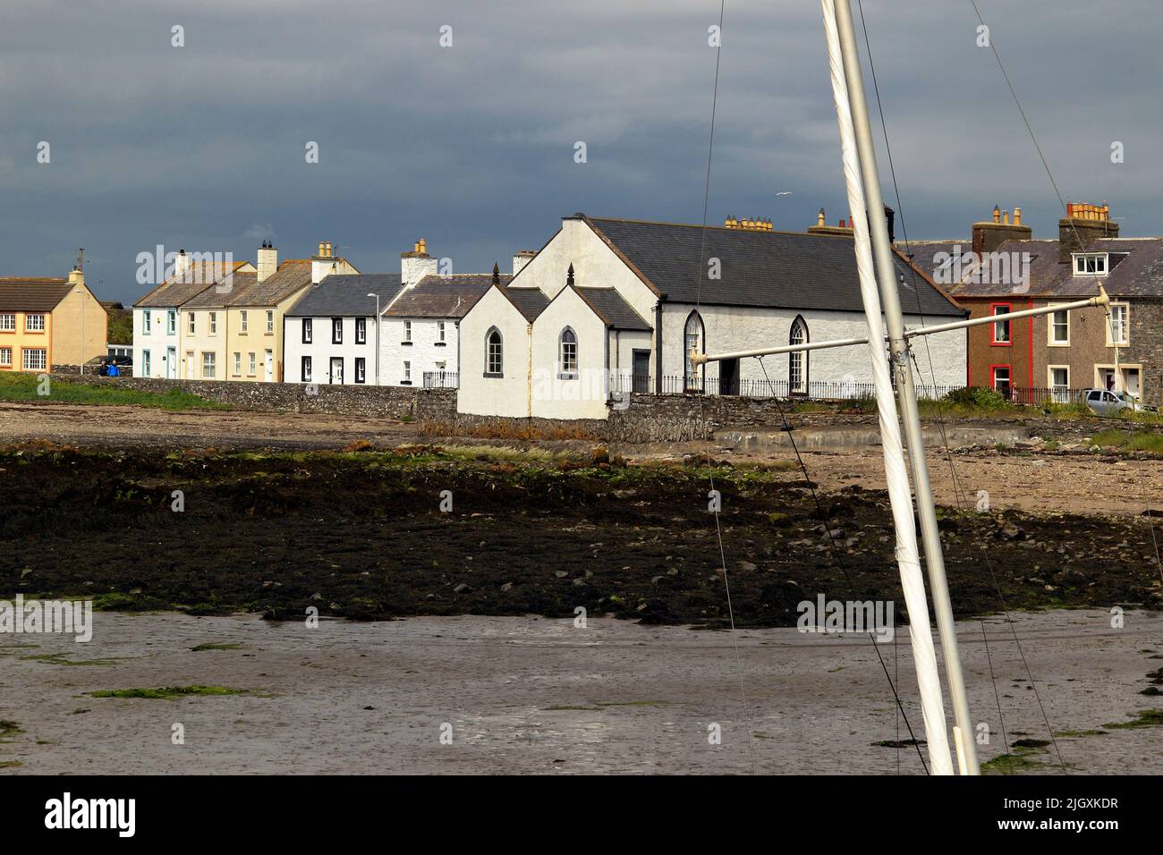Coastal houses, Isle of Whithorn, Dumfries & Galloway, Scotland, UK Stock Photo